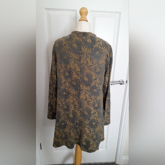 Grizas S UK 10 Cotton Silk Green Floral Layered Top - Picture 4 of 9